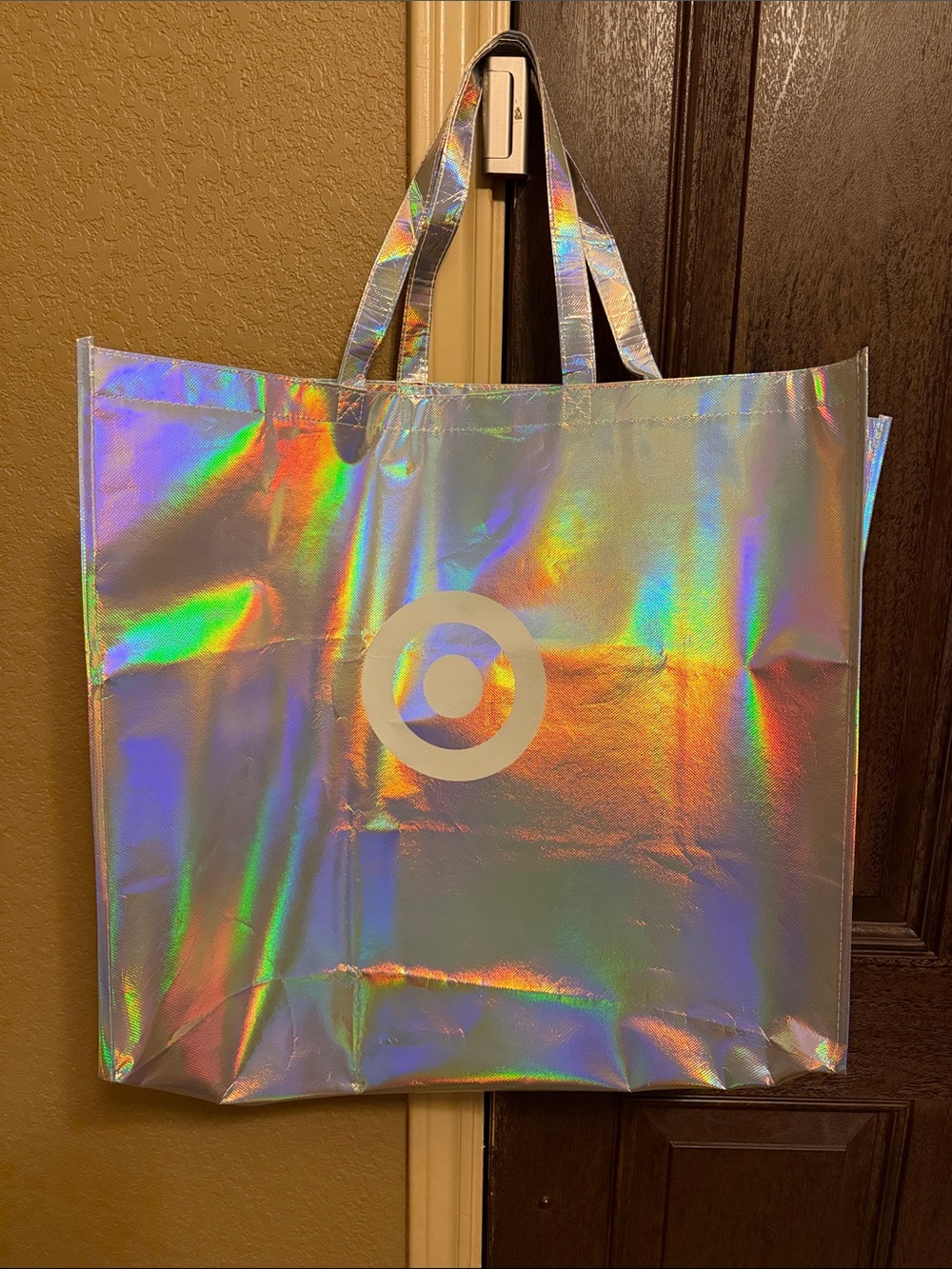 Target Iridescent Holographic Tote Bag - Rainbow Silver